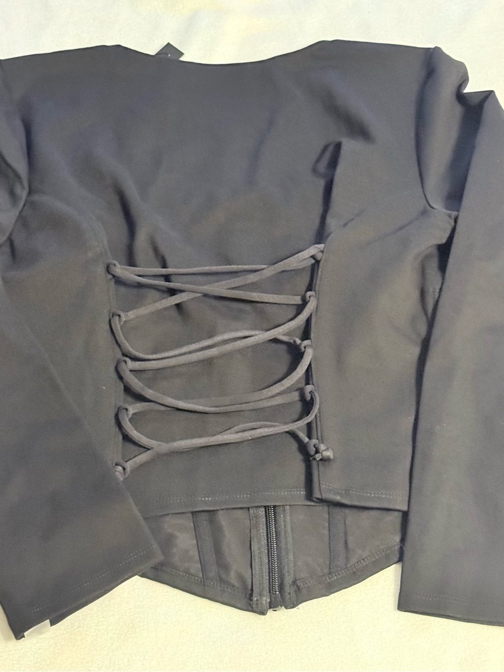New TA3 Mega Sculpting Square Neck Long Sleeve Top in black. 3X - Picture 8 of 12